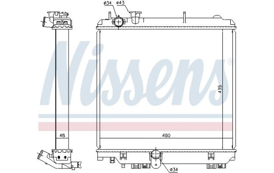 Radiator, engine cooling 646929 Nissens