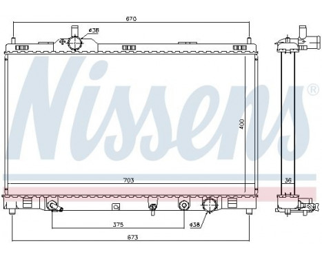 Radiator, engine cooling 646946 Nissens