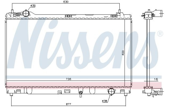 Radiator, engine cooling 646948 Nissens