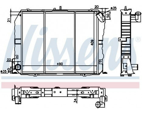 Radiator, engine cooling 64737 Nissens, Image 2