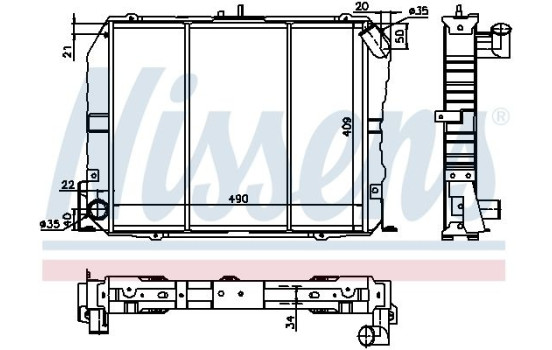 Radiator, engine cooling 64737 Nissens, Image 2