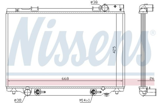 Radiator, engine cooling 647451 Nissens