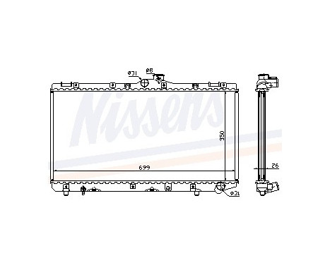 Radiator, engine cooling 64746A Nissens