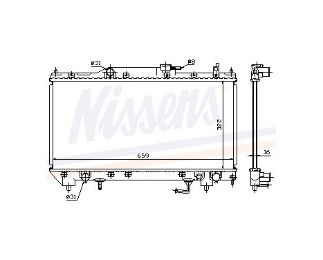 Radiator, engine cooling 64782A Nissens