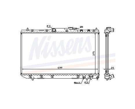 Radiator, engine cooling 64785A Nissens