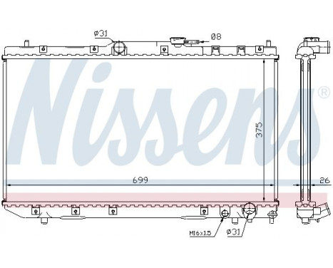 Radiator, engine cooling 64785A Nissens, Image 2