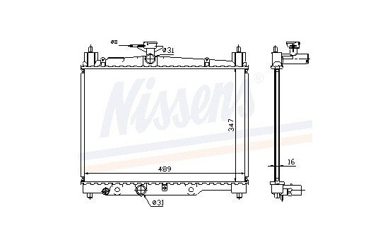 Radiator, engine cooling 64789A Nissens