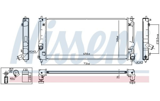 Radiator, engine cooling 64822 Nissens, Image 2