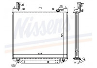 Radiator, engine cooling 64857A Nissens