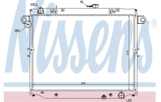 Radiator, engine cooling 64881 Nissens