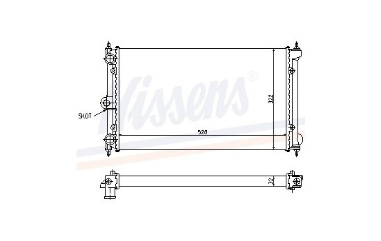 Radiator, engine cooling 651731 Nissens