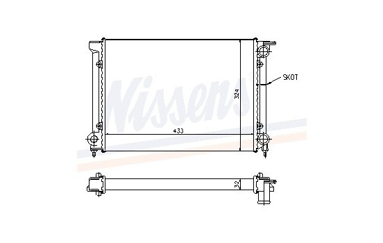 Radiator, engine cooling 651811 Nissens