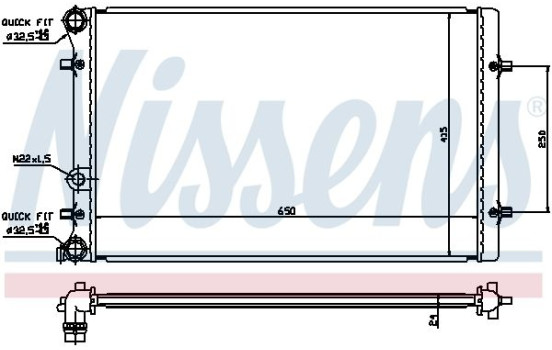 Radiator, engine cooling 652011 Nissens