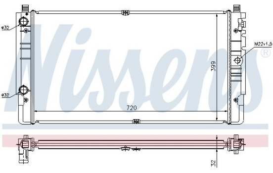 Radiator, engine cooling 65238A Nissens, Image 2