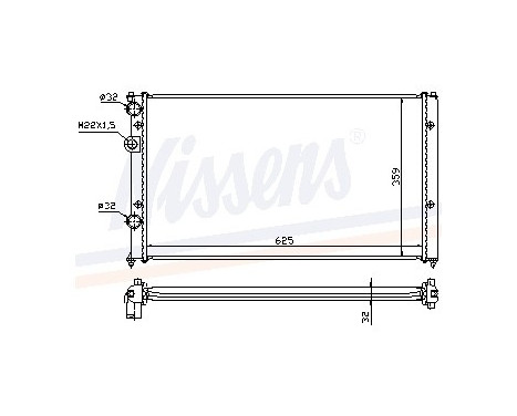 Radiator, engine cooling 652551 Nissens