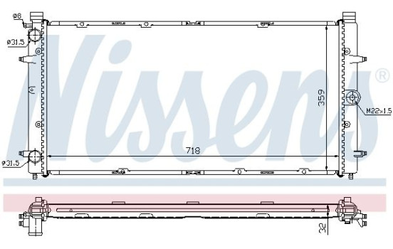 Radiator, engine cooling 65273A Nissens, Image 2
