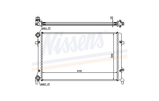 Radiator, engine cooling 65277A Nissens