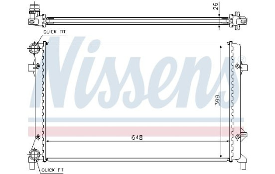 Radiator, engine cooling 65277A Nissens, Image 2