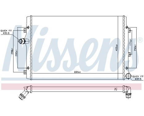 Radiator, engine cooling 65281A Nissens, Image 6