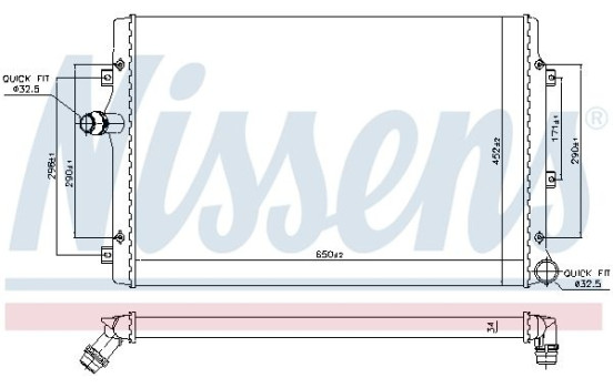 Radiator, engine cooling 65281A Nissens, Image 6