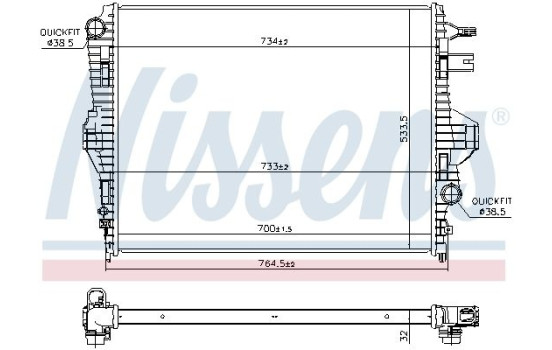 Radiator, engine cooling 65297 Nissens