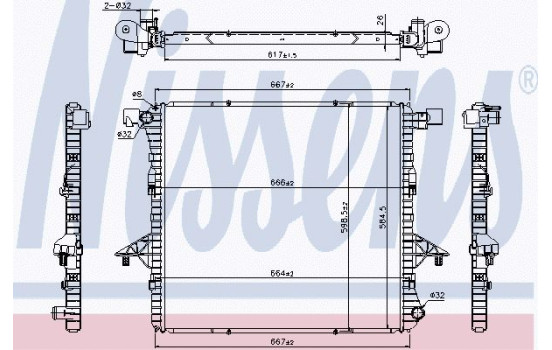 Radiator, engine cooling 65298 Nissens