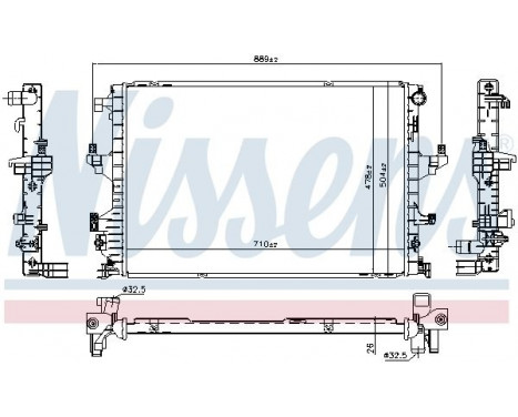 Radiator, engine cooling 65346 Nissens