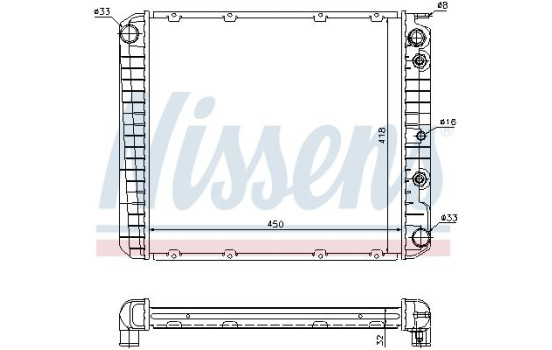 Radiator, engine cooling 65520A Nissens, Image 2