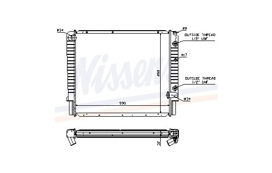 Radiator, engine cooling 65523A Nissens