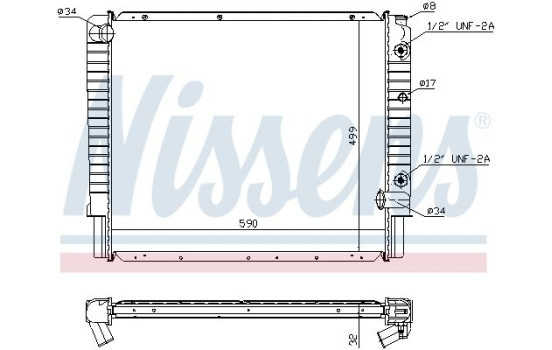Radiator, engine cooling 65523A Nissens, Image 2