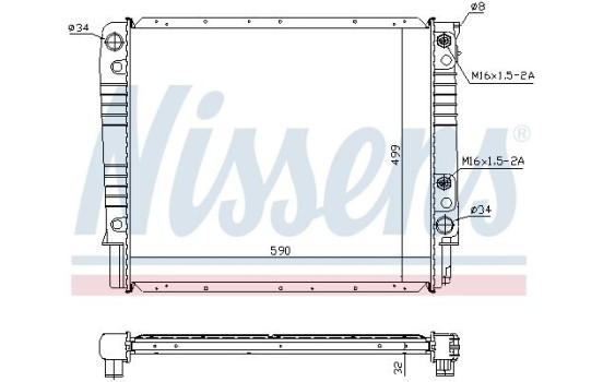 Radiator, engine cooling 65530A Nissens, Image 2