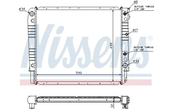 Radiator, engine cooling 65542A Nissens, Image 2