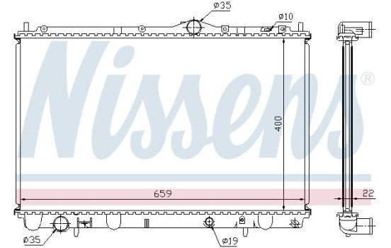 Radiator, engine cooling 65543A Nissens, Image 2