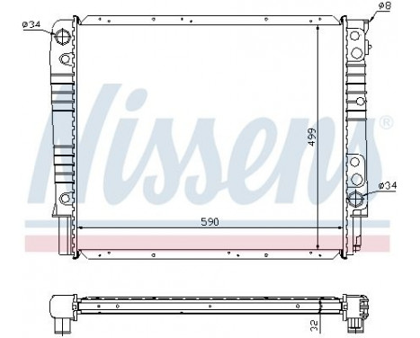 Radiator, engine cooling 65550A Nissens, Image 2