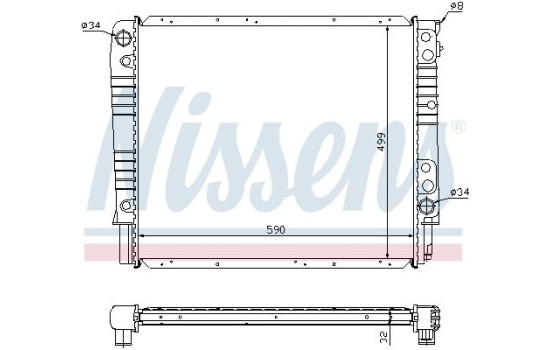 Radiator, engine cooling 65550A Nissens, Image 2
