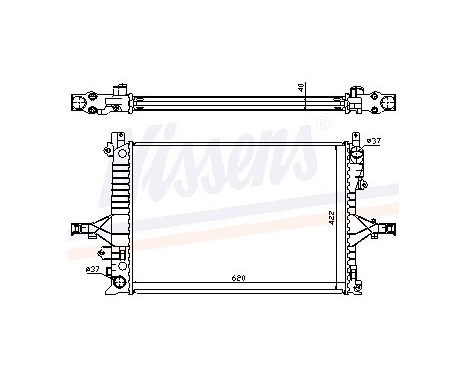 Radiator, engine cooling 65557A Nissens