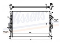 Radiator, engine cooling 65615A Nissens