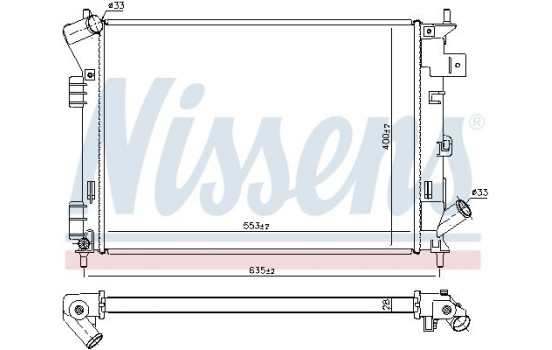 Radiator, engine cooling 666206 Nissens