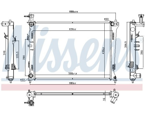 Radiator, engine cooling 666214 Nissens