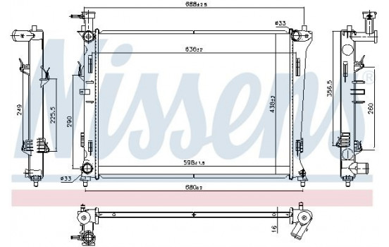 Radiator, engine cooling 666214 Nissens