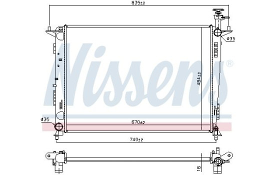 Radiator, engine cooling 666225 Nissens
