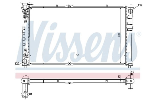 Radiator, engine cooling 66640 Nissens