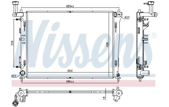 Radiator, engine cooling 66676 Nissens, Image 2