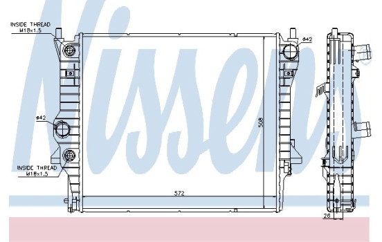 Radiator, engine cooling 66708 Nissens