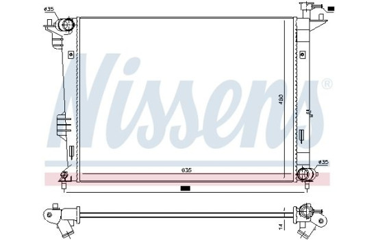 Radiator, engine cooling 66761 Nissens