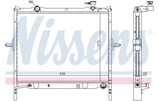 Radiator, engine cooling 66767 Nissens
