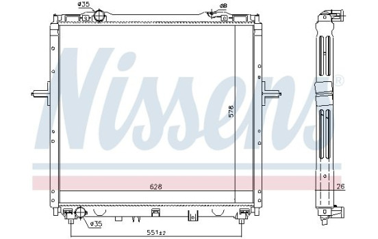 Radiator, engine cooling 66768 Nissens
