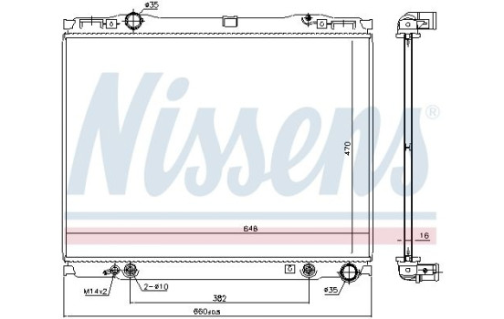 Radiator, engine cooling 66777 Nissens