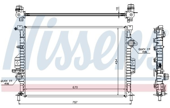Radiator, engine cooling 66857 Nissens, Image 2