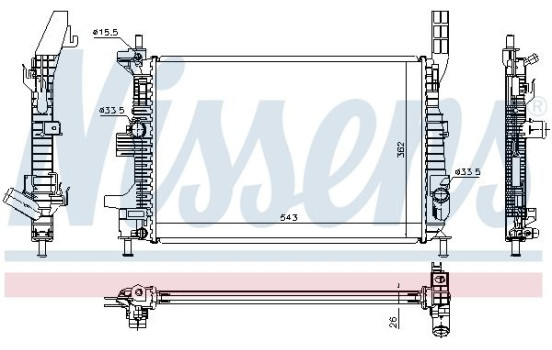 Radiator, engine cooling 66860 Nissens